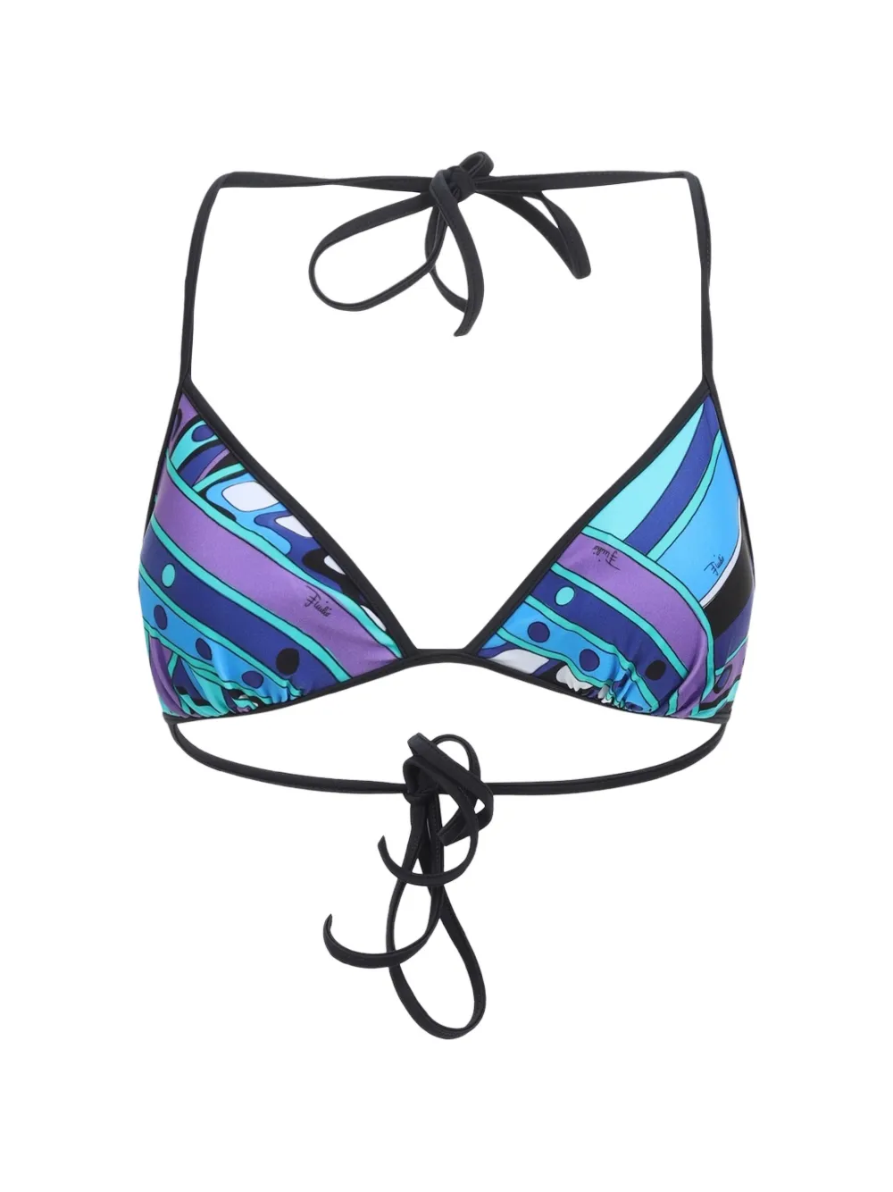PUCCI Iride-print triangle bikini top - Blu