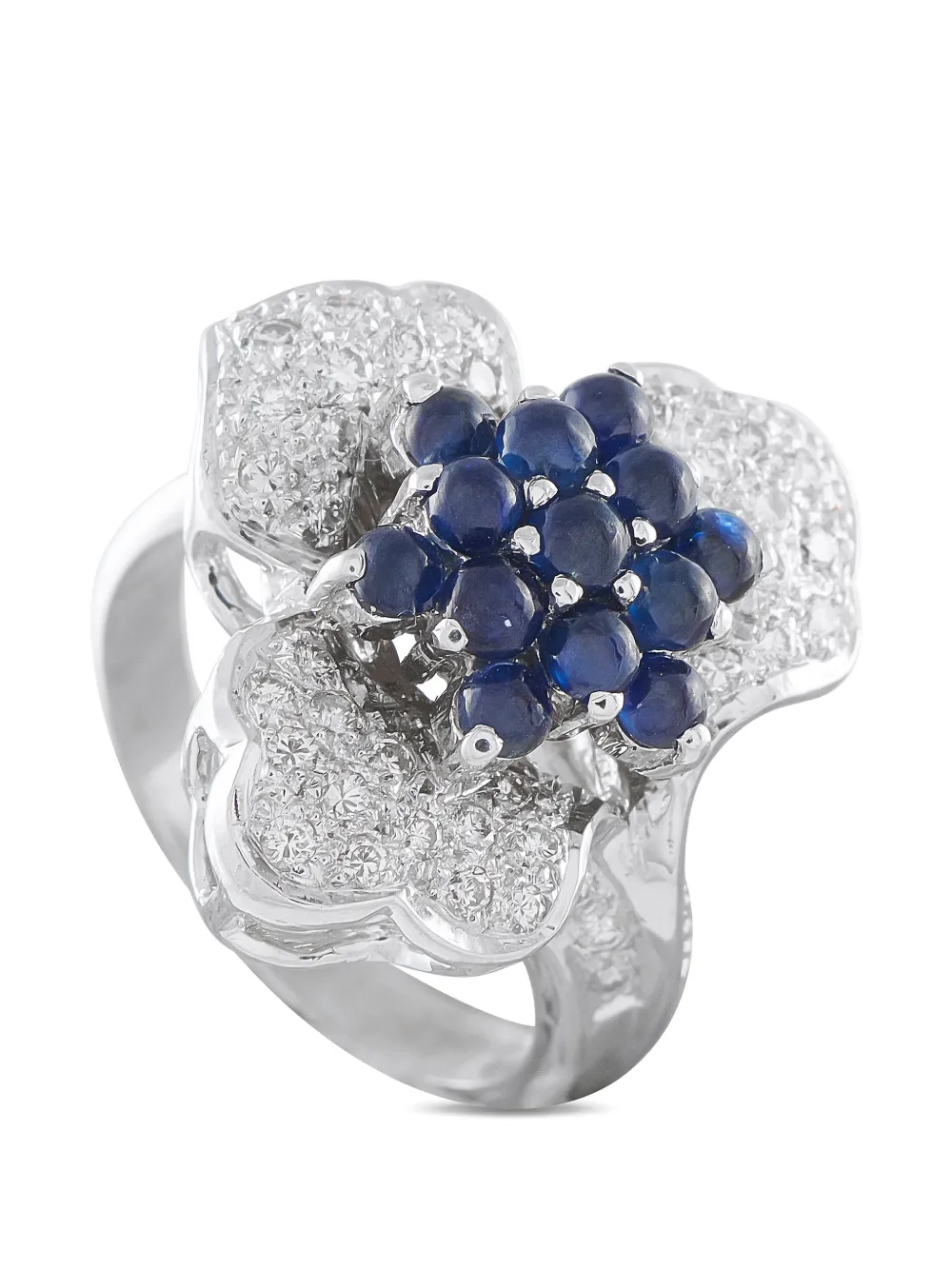 LB Exclusive sapphire and diamond floral ring - Argento