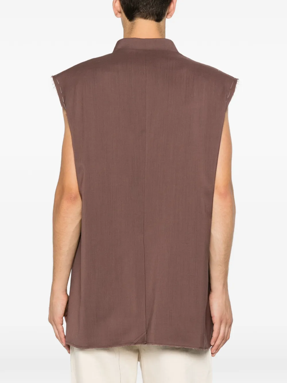 Costumein Bodywarmer met contrasterende stiksels Bruin