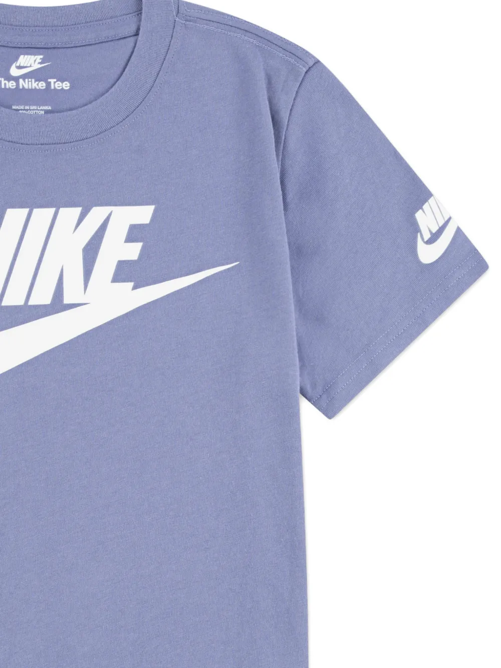 Nike Kids Futura Evergreen T-shirt met logoprint Blauw