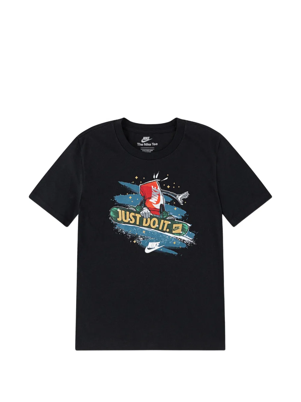 Nike Kids Boxy-mascot graphic-print T-shirt - Nero