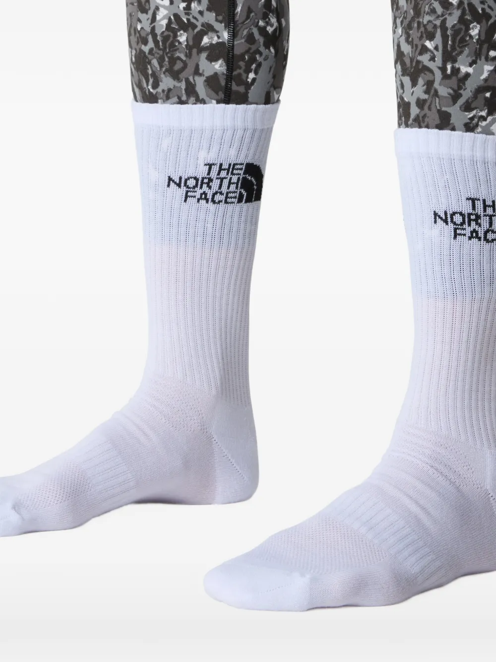 The North Face Kids Drie paar geribbelde sokken met logoprint Zwart