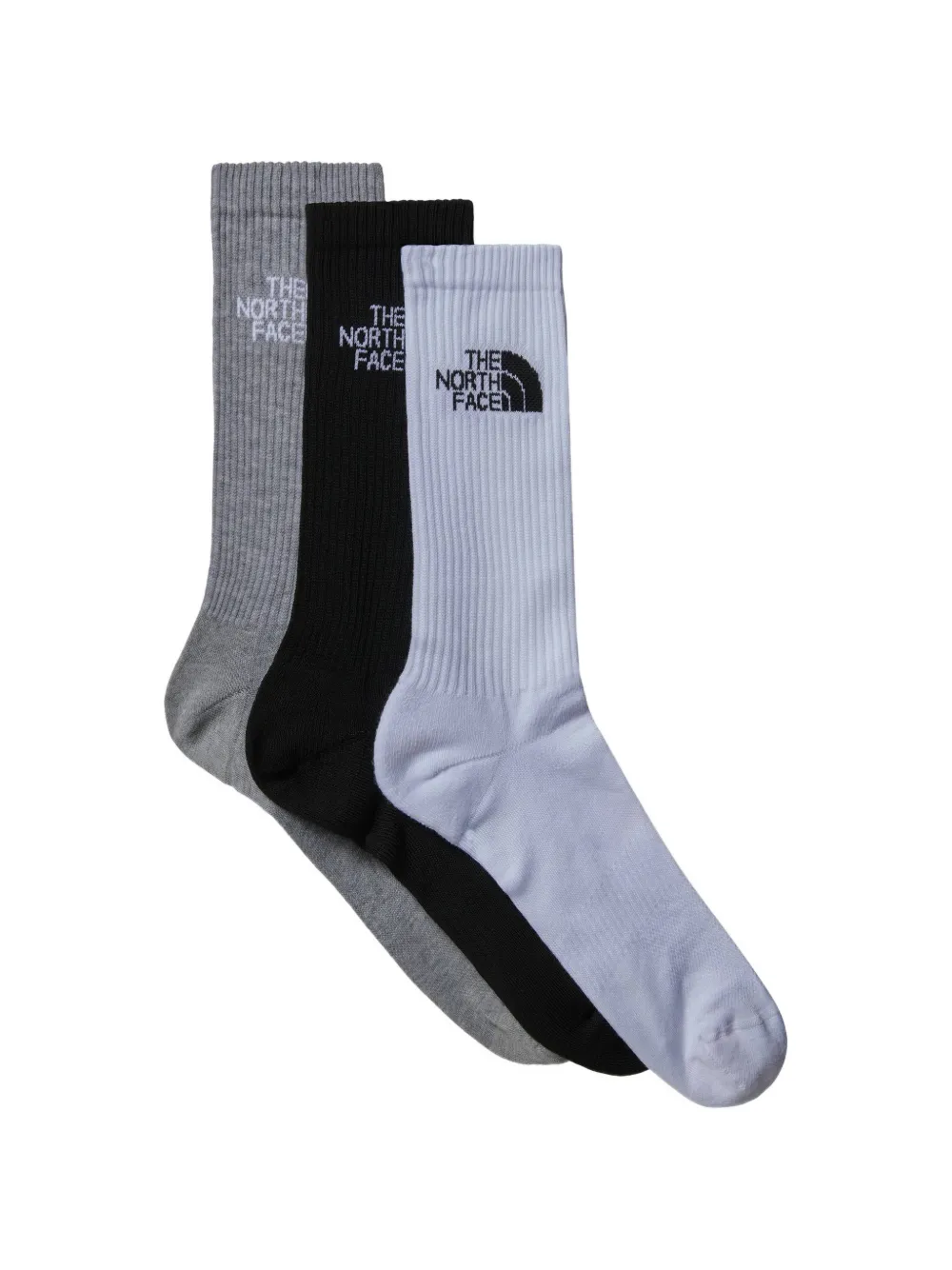 The North Face Kids logo-print ribbed-ankle socks (set of three) - Nero