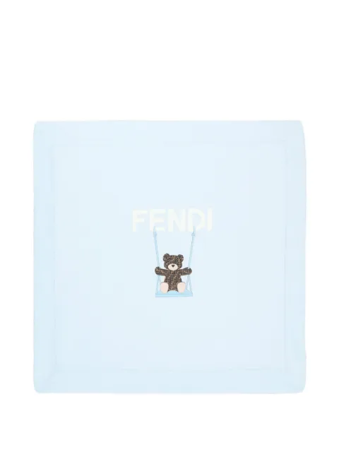 Fendi Kids teddy-bear logo blanket