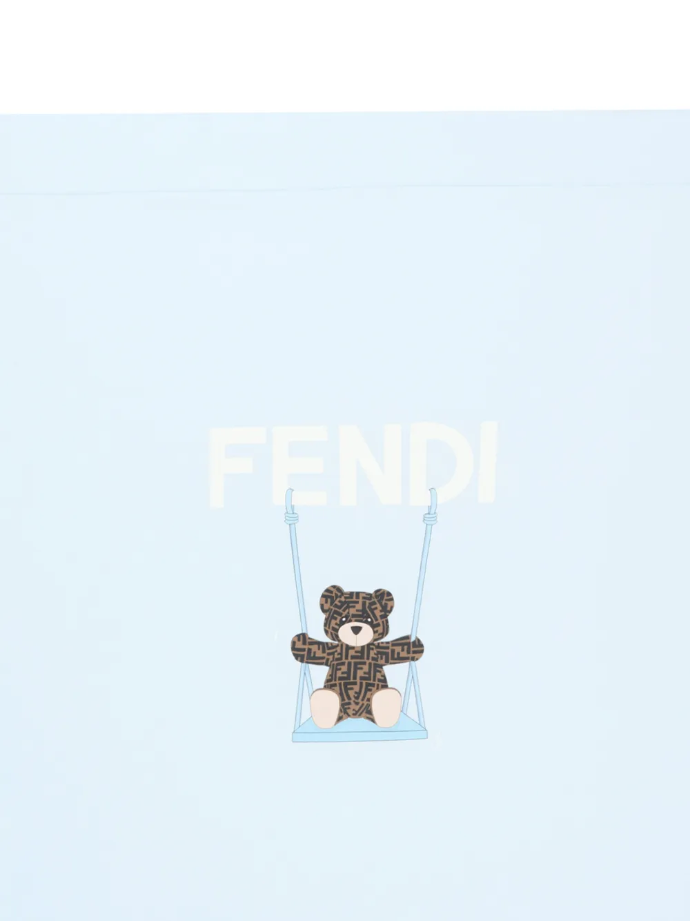  Fendi Kids Manta Con Logo Y Motivo De Oso - Azul 