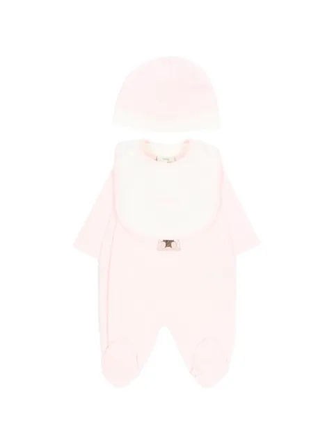 Fendi Kids teddy bear motif bib and hat set