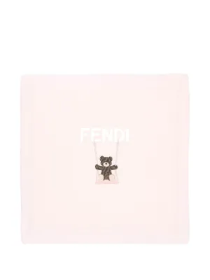Fendi Kids モノグラム テディベア ブランケット | ホワイト | FARFETCH JP