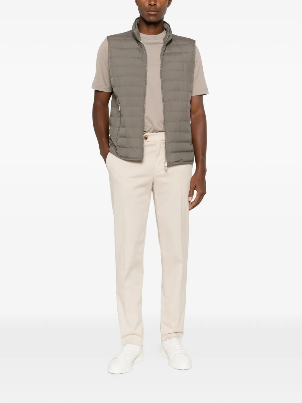Brunello Cucinelli Bodywarmer met hoge hals Groen