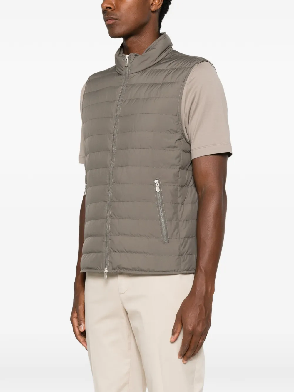 Brunello Cucinelli Bodywarmer met hoge hals Groen