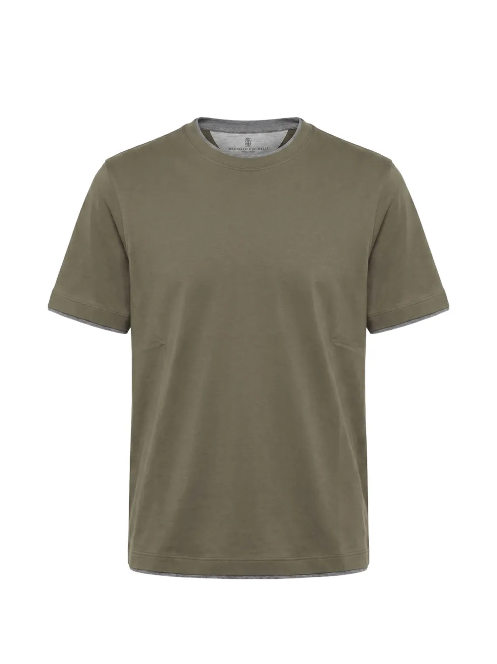 Brunello Cucinelli layered-detail cotton T-shirt - Grün