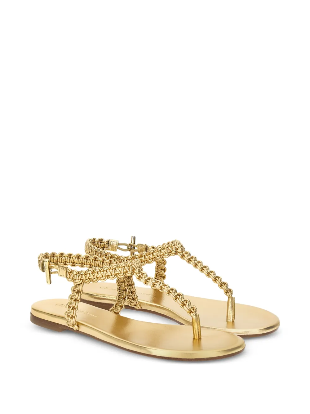 Gianvito Rossi Ubud braided sandals Goud