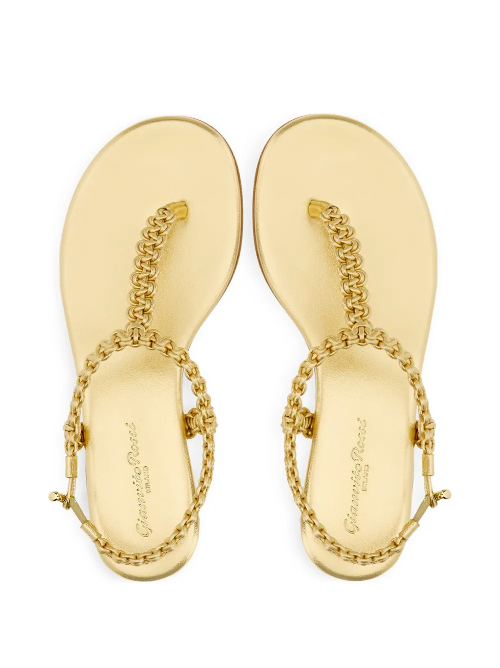 Gianvito Rossi Ubud braided sandals Goud