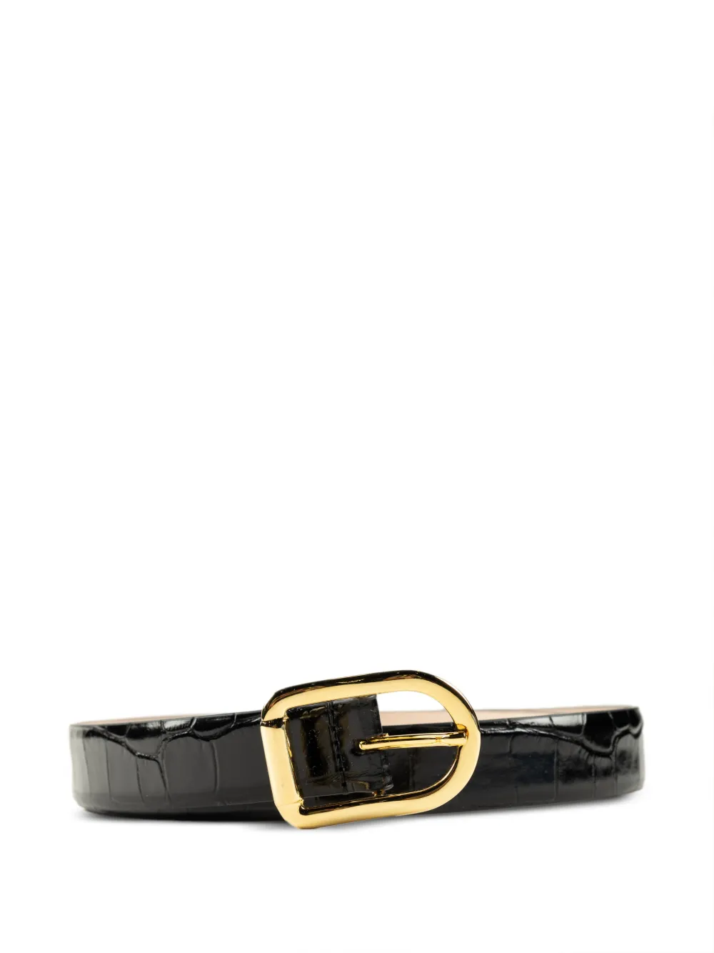 Déhanche Mija croc-effect leather belt - Nero