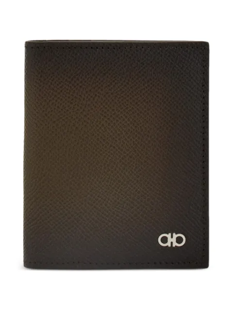 Ferragamo Micro Gancini hammered-leather card holder