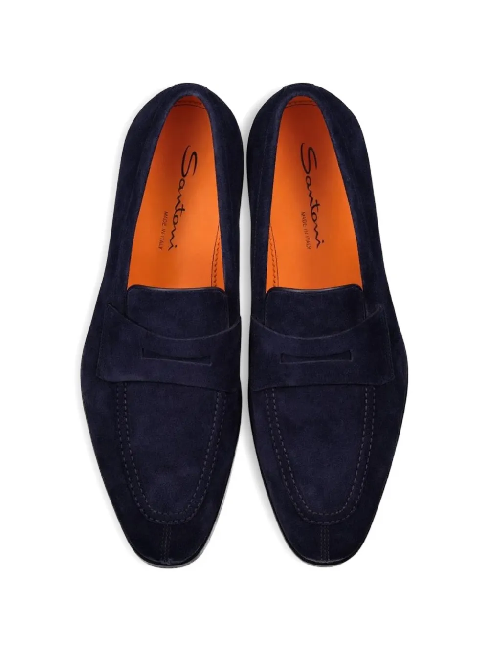 Santoni penny suede loafers Blauw