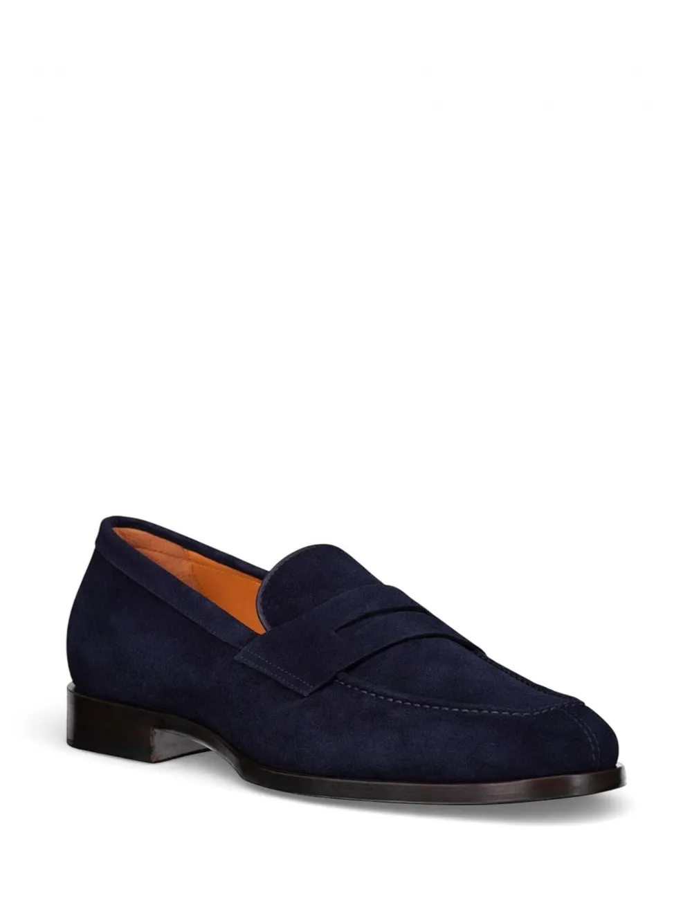 Santoni penny suede loafers Blauw
