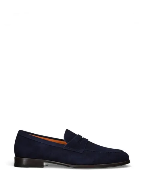 Santoni penny suede loafers