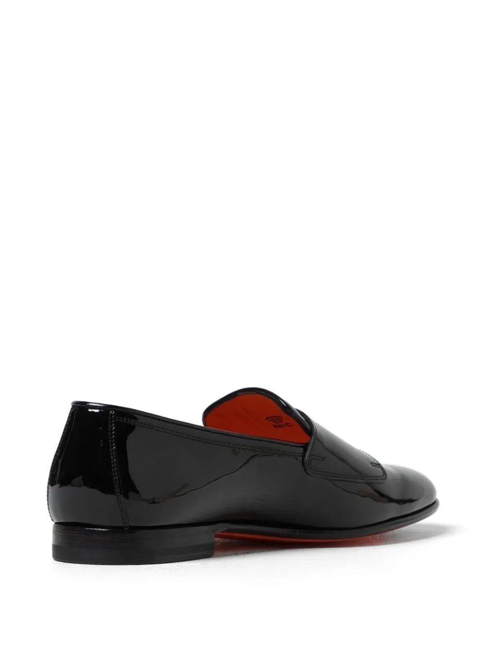 Santoni double-strap patent-leather loafers Zwart