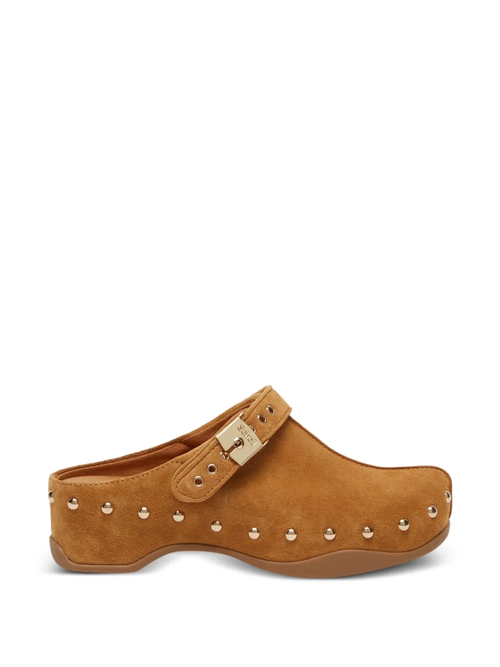 Scholl stud-embellished buckle-fastening clogs - Nude