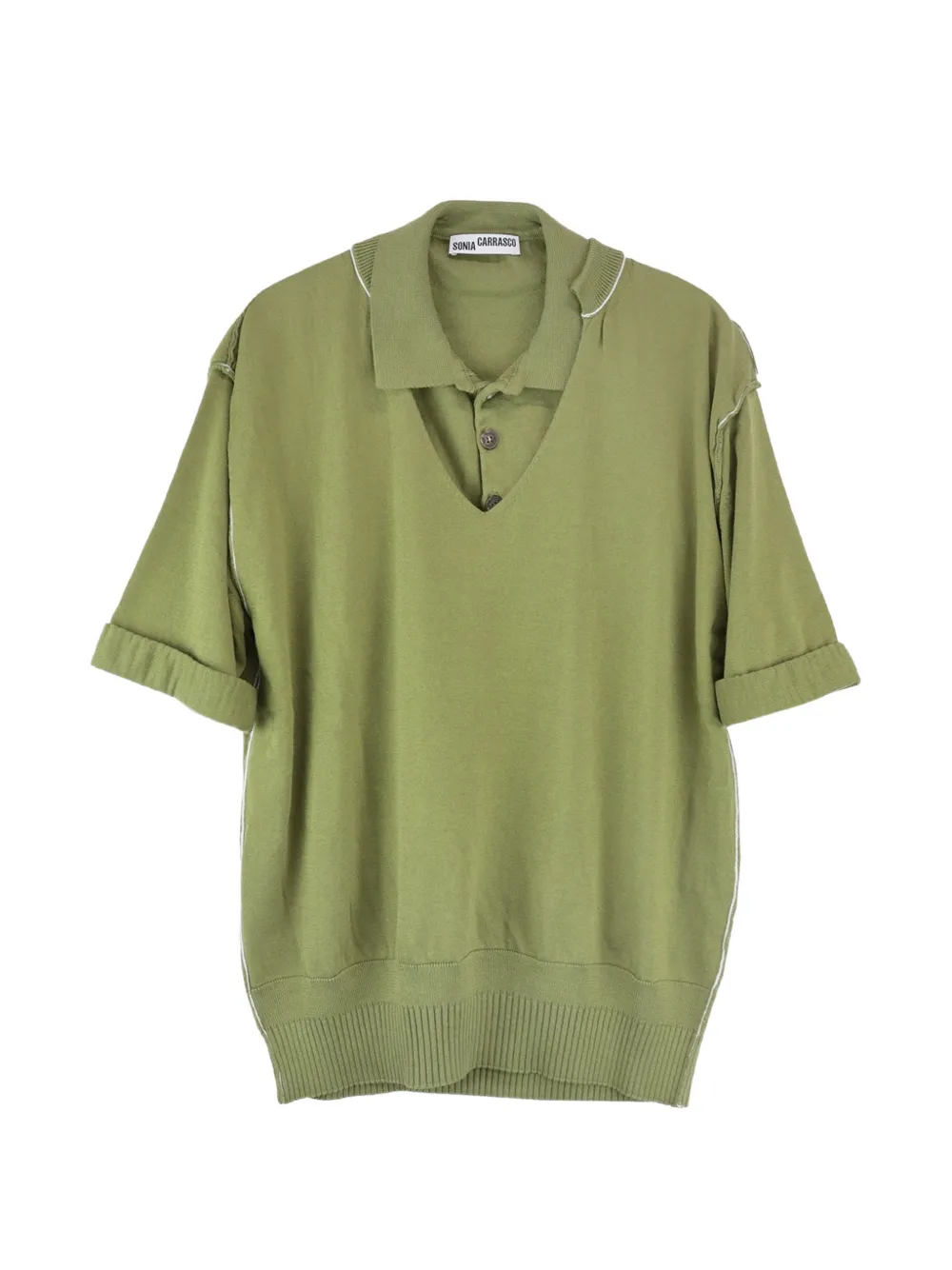 SONIA CARRASCO layered-effect fine-knit sweater - Verde
