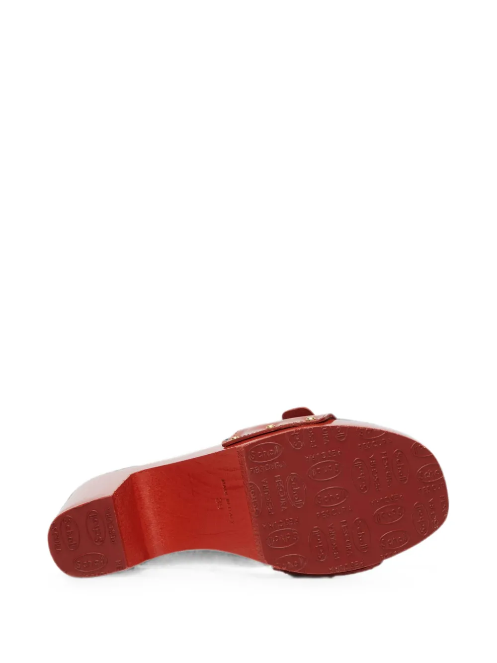 Scholl pescura cameron buckle-detail wooden sandals Rood