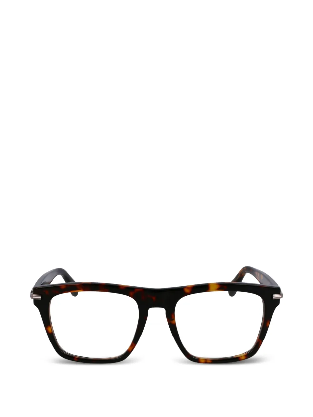 Ferragamo Eyewear Occhiali squadrati con effetto tartarugato - Marrone