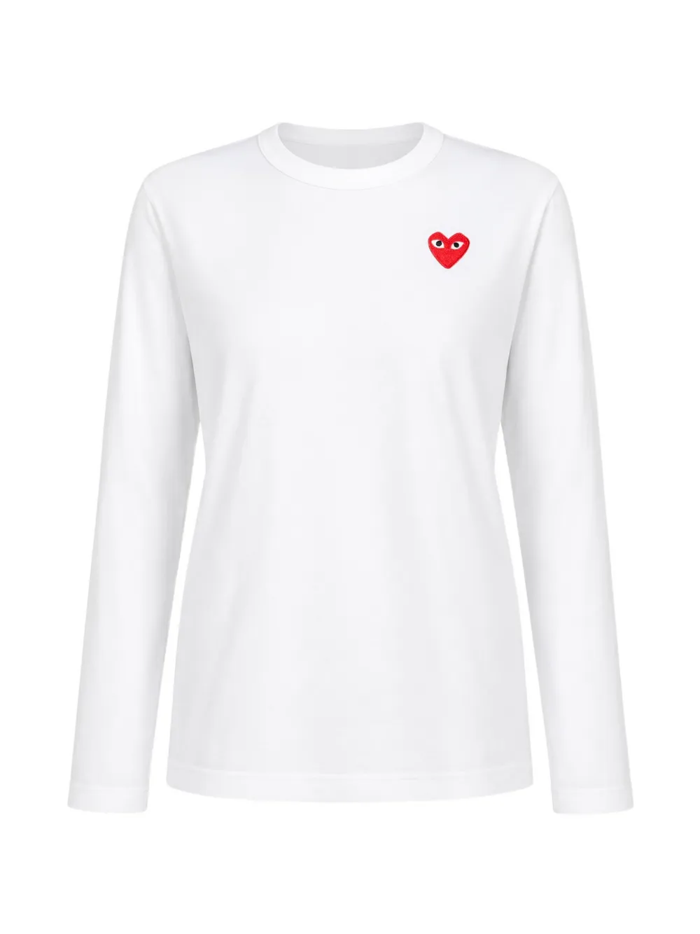 Comme Des Garçons Play heart-patch long-sleeve T-shirt - Bianco