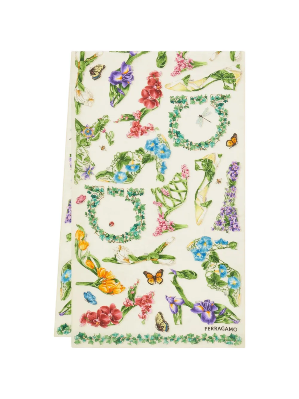 Ferragamo Eden floral-print silk scarf - Toni neutri