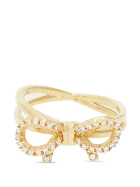 Ferragamo anillo con moño Vara y aplique de cristal