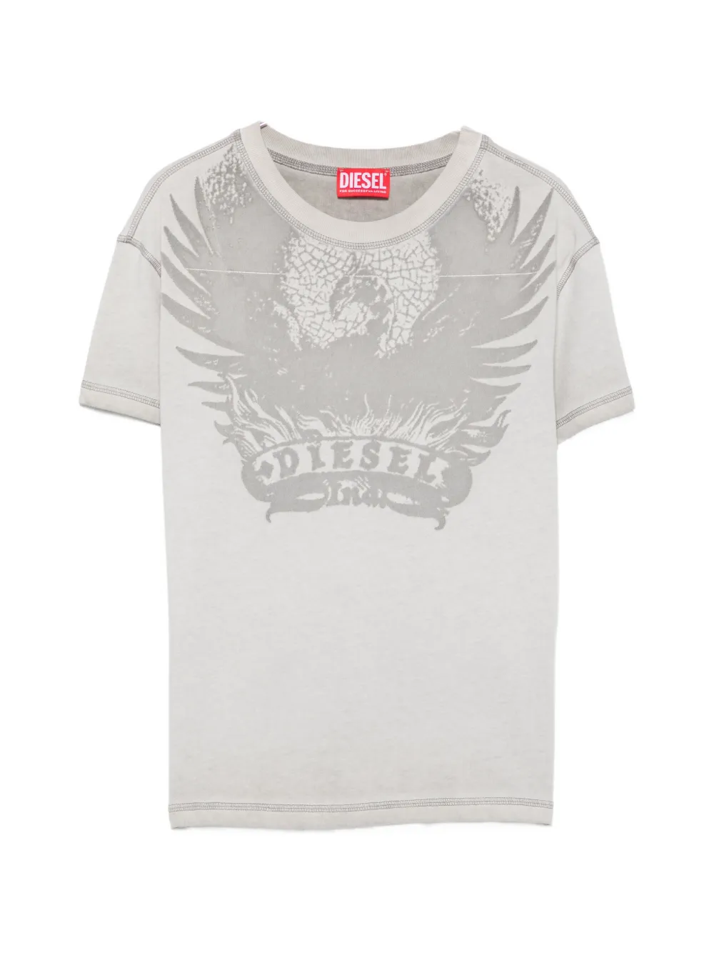 Diesel eagle-print T-shirt - Grau