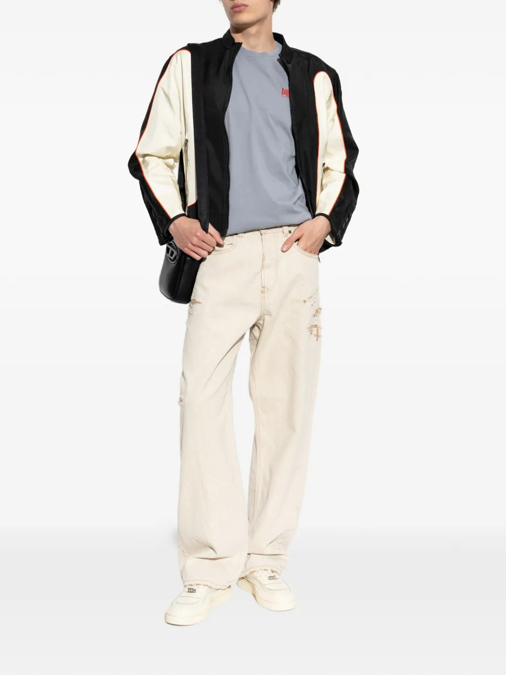 Diesel 2001 D-Macro gerafelde jeans Beige