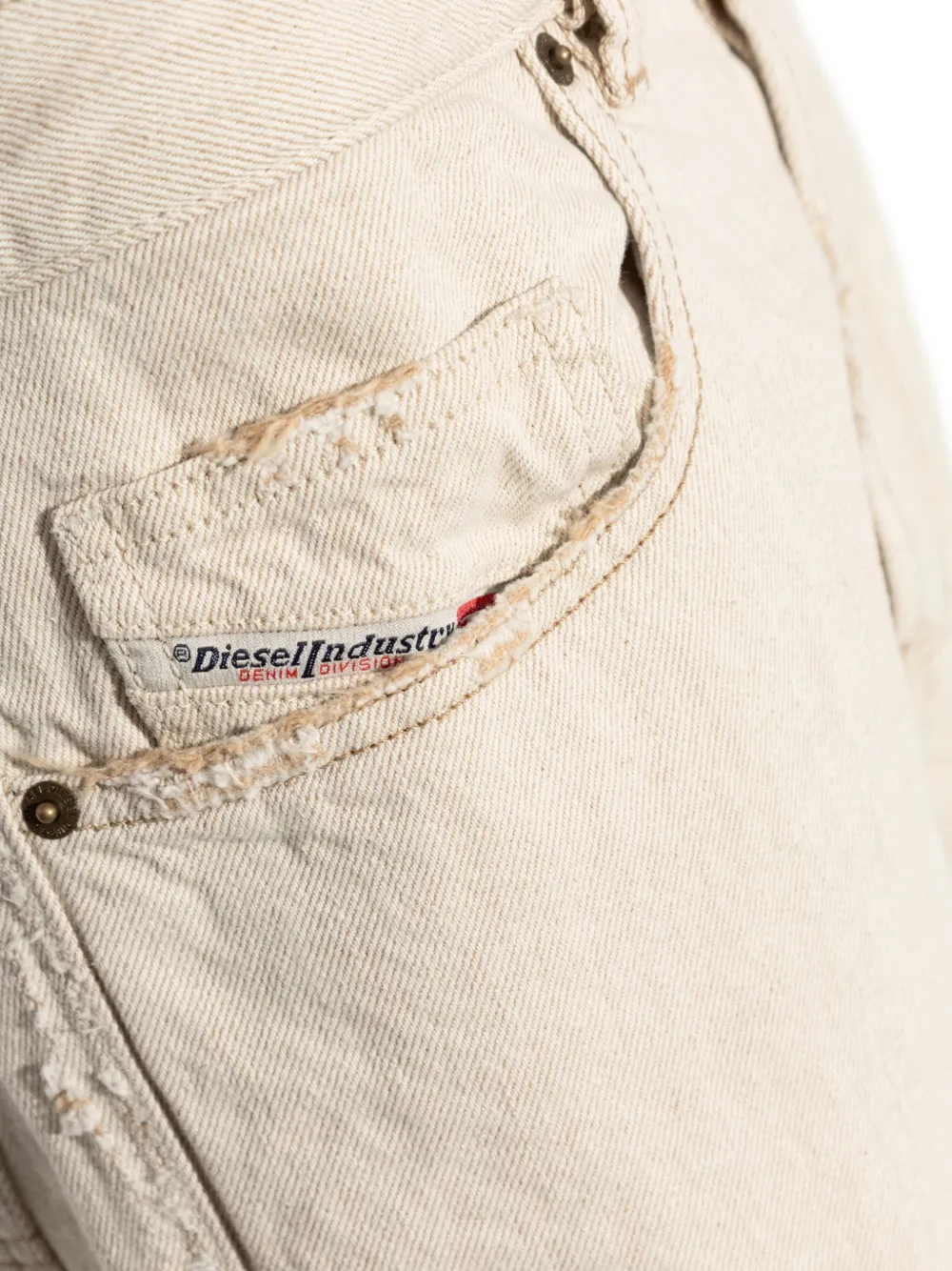 Diesel 2001 D-Macro gerafelde jeans Beige
