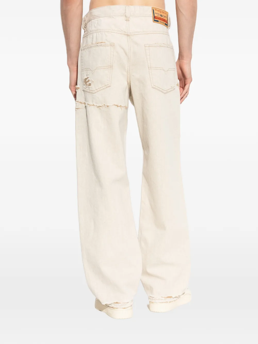 Diesel 2001 D-Macro gerafelde jeans Beige