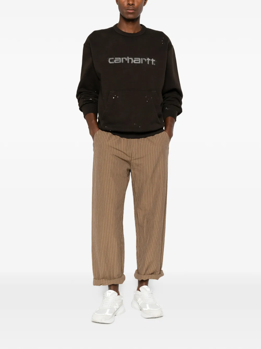 Carhartt WIP Painter katoenen sweater met logoprint Bruin