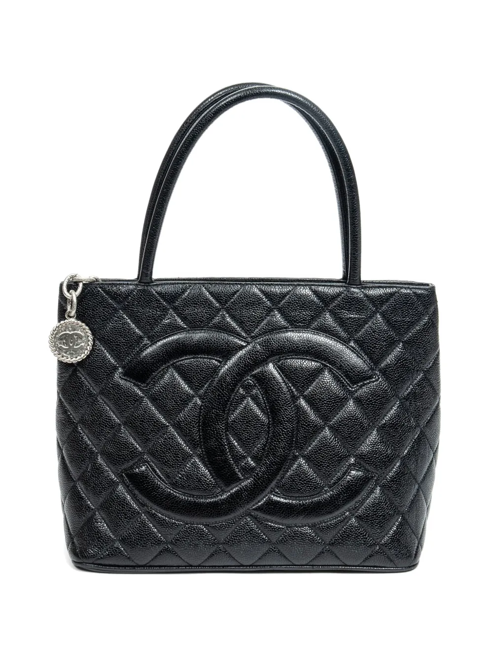CHANEL Pre-Owned Medallion Caviar quilted tote bag - Black