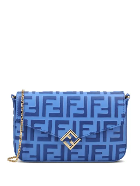 FENDI FF Diamonds embossed chain wallet