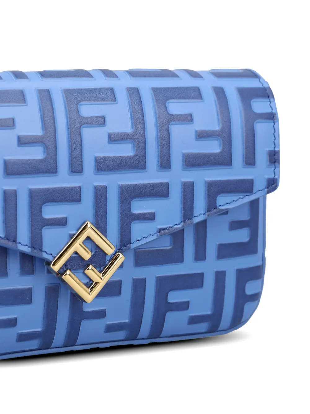 FENDI FF Diamonds Embossed Chain Wallet | Blue | FARFETCH