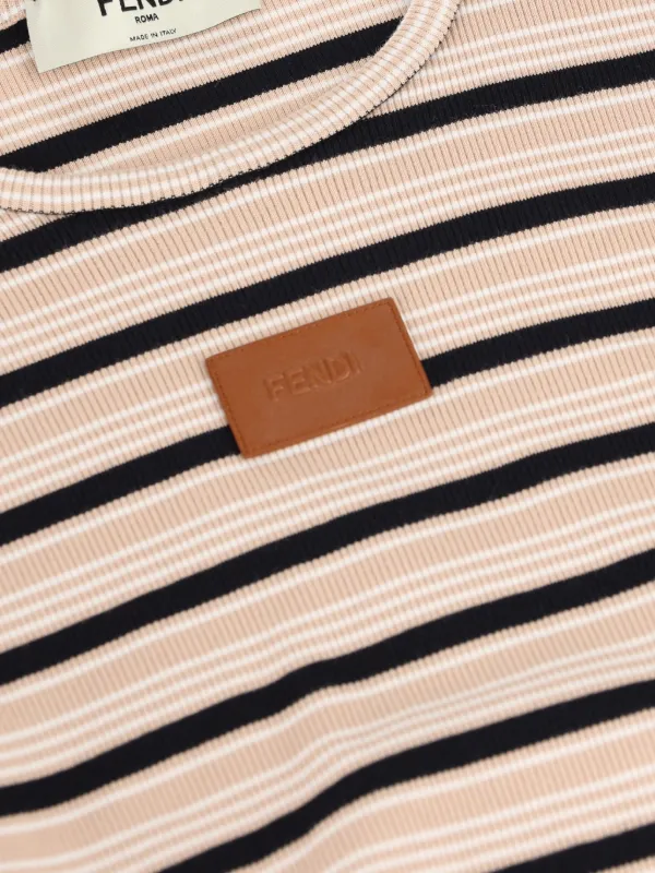 FENDI ストライプ 長袖Tシャツ FENDI ストライプ Tシャツ | ピンク | FARFETCH JP