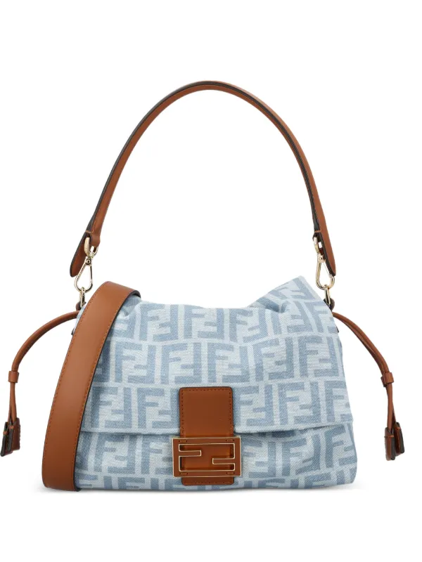 FENDI マンマバゲット ショルダーバッグ M | ブルー | FARFETCH JP