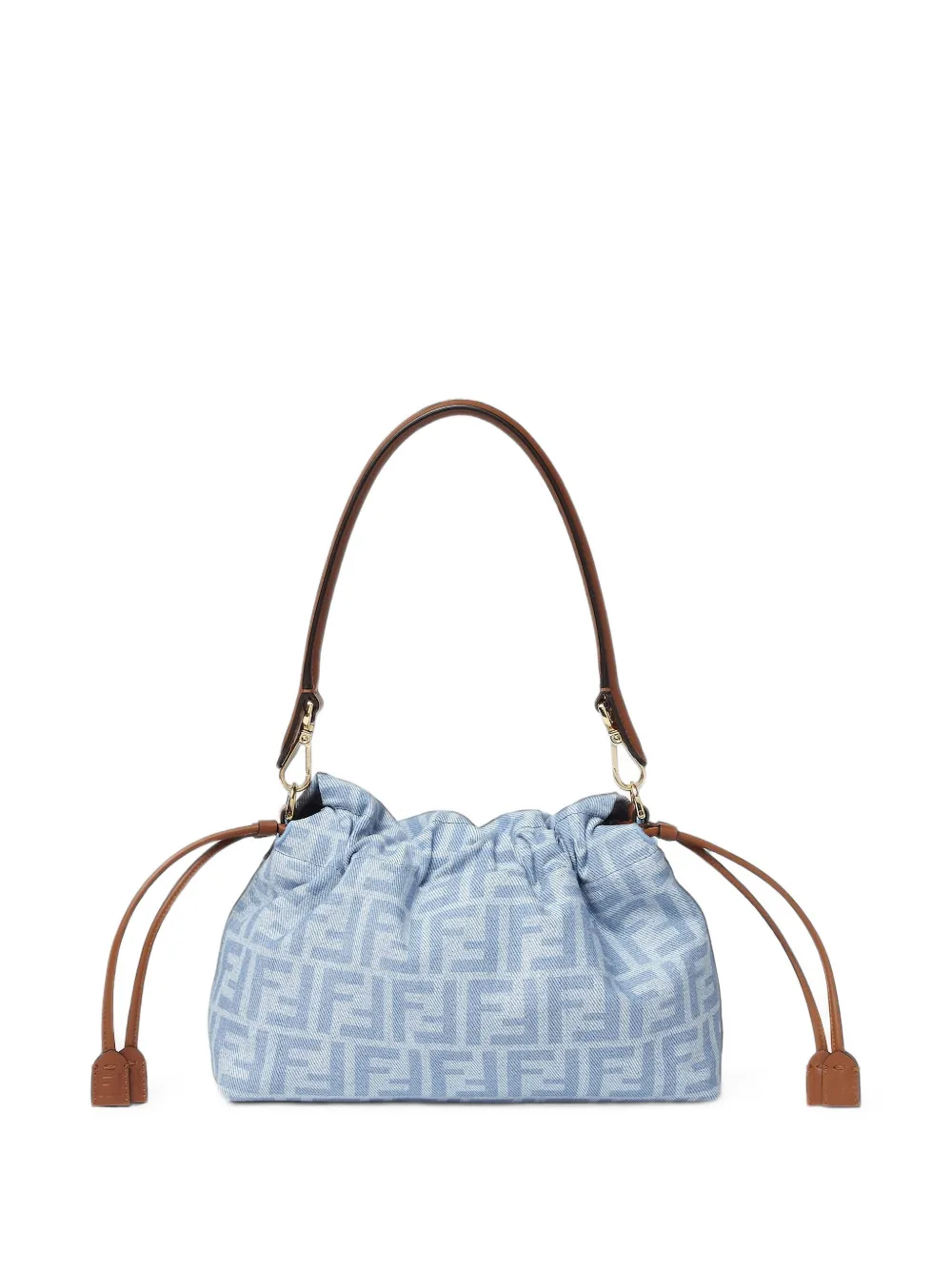 FENDI Medium Baguette Soft lichtblauwe FF denim tas