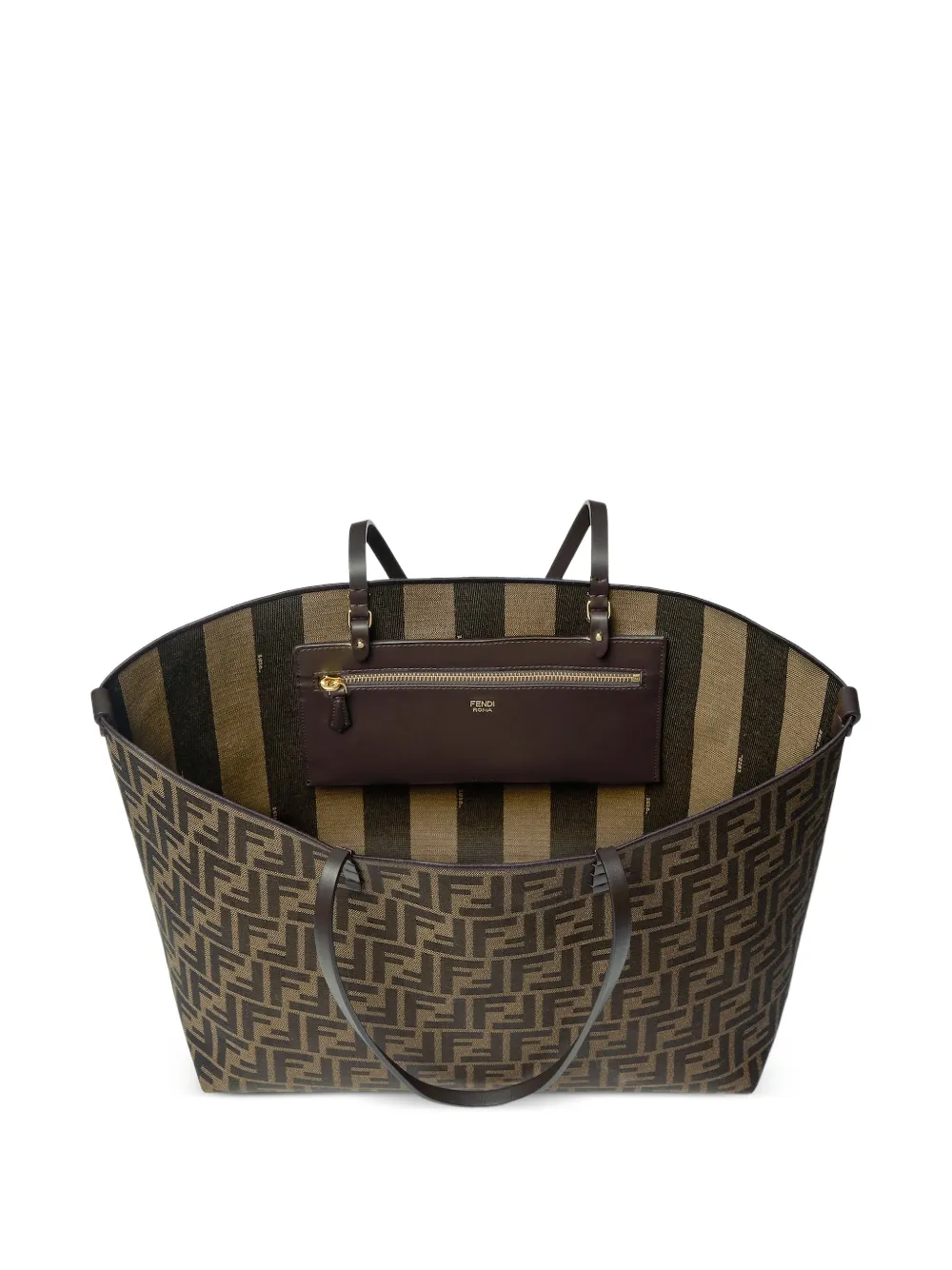 FENDI Roll medium shopper met FF jacquard Bruin