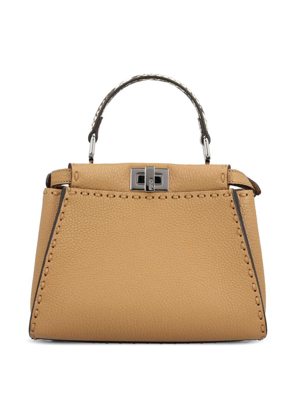 FENDI Mini Peekaboo whipstitch-trim Tote Bag | Neutrals | FARFETCH