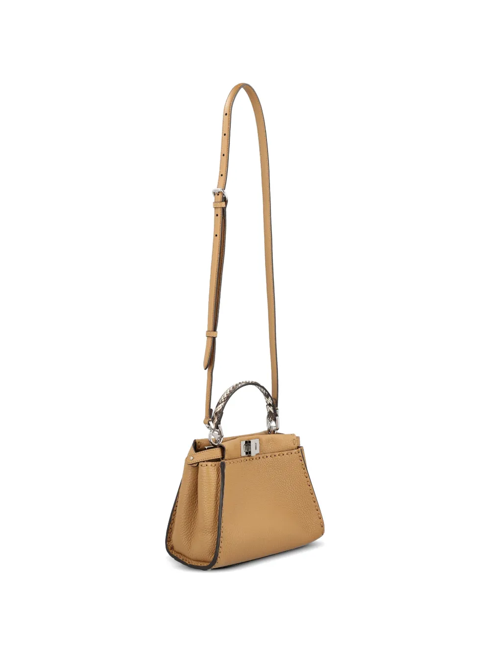 FENDI Peekaboo shopper met afwerking met stiksels Beige