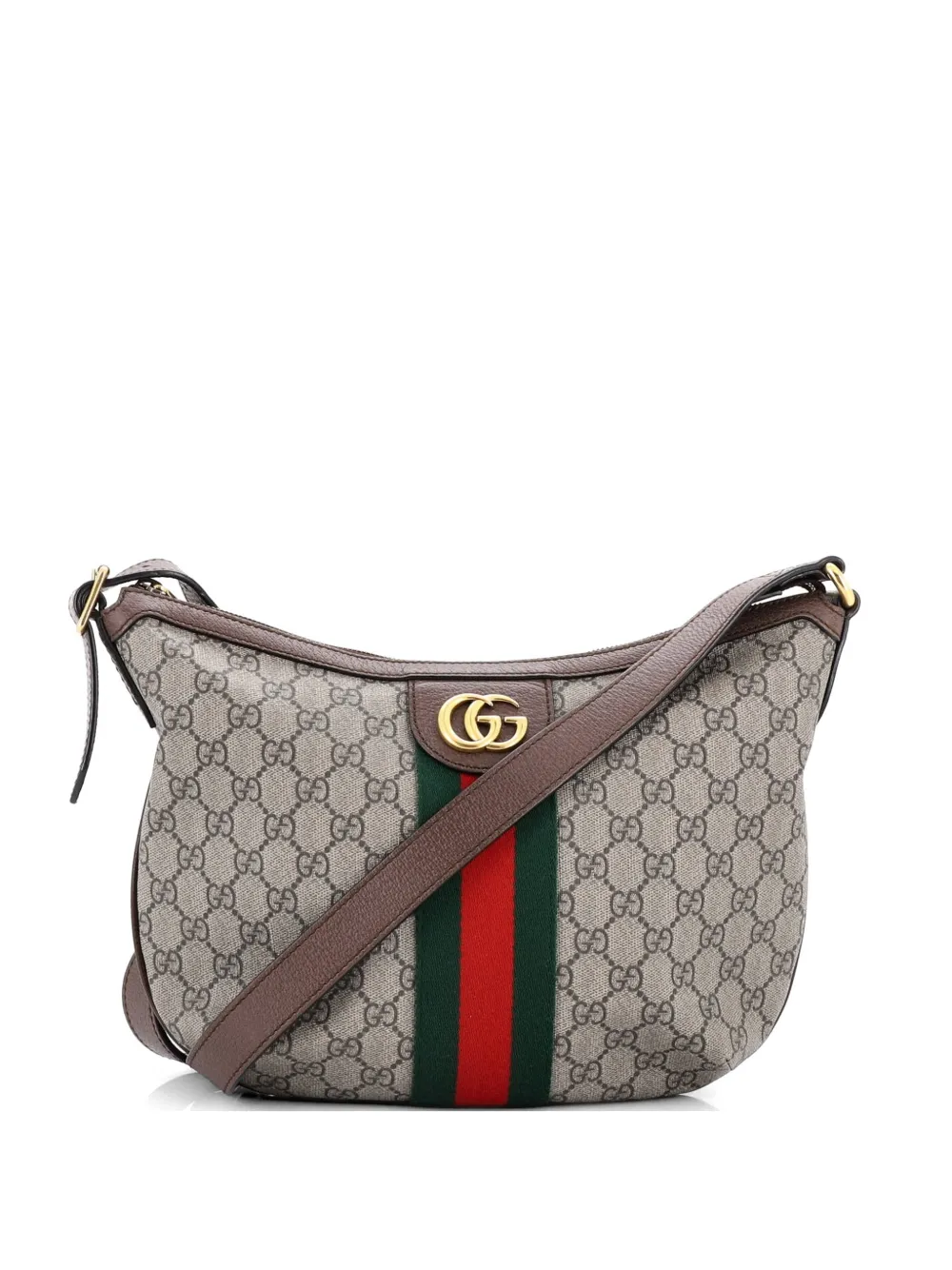 Gucci Pre-Owned Ophidia Half Moon Hobo GG Coated Canvas Small crossbody bag - Braun