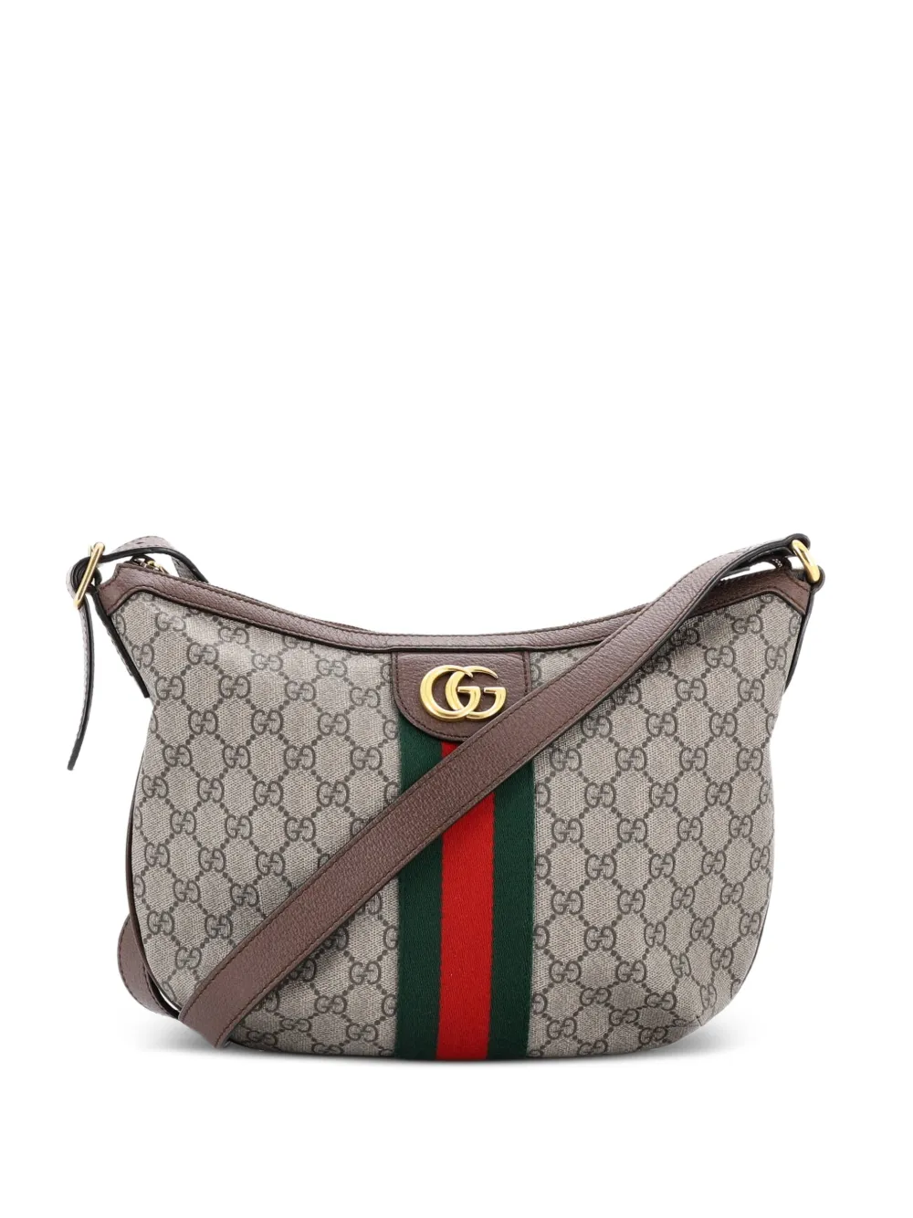 Gucci Pre-Owned Ophidia Half Moon Hobo GG Coated Canvas Small crossbody bag - Braun