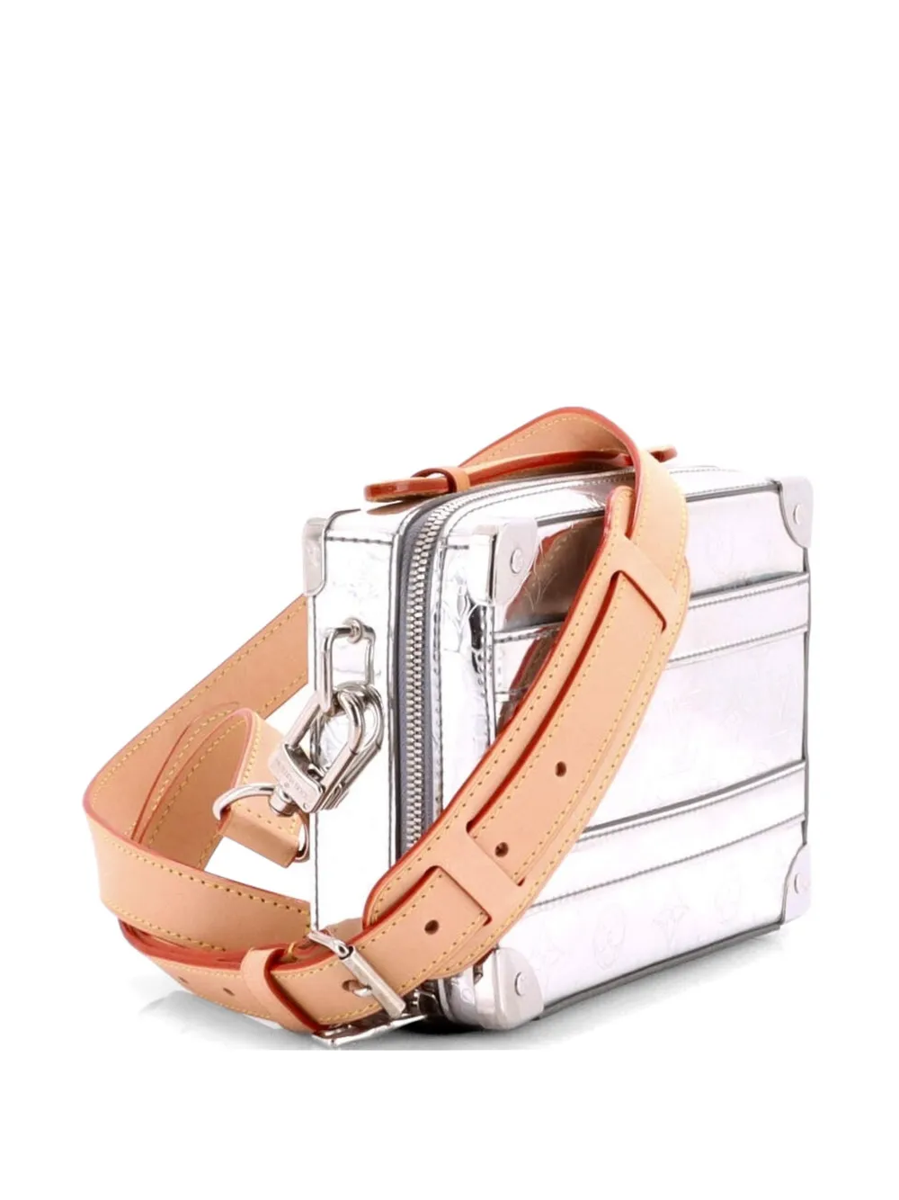 Louis Vuitton Pre-Owned Handle Soft Trunk Bag Monogram Mirror Coated Canvas satchel - Silver