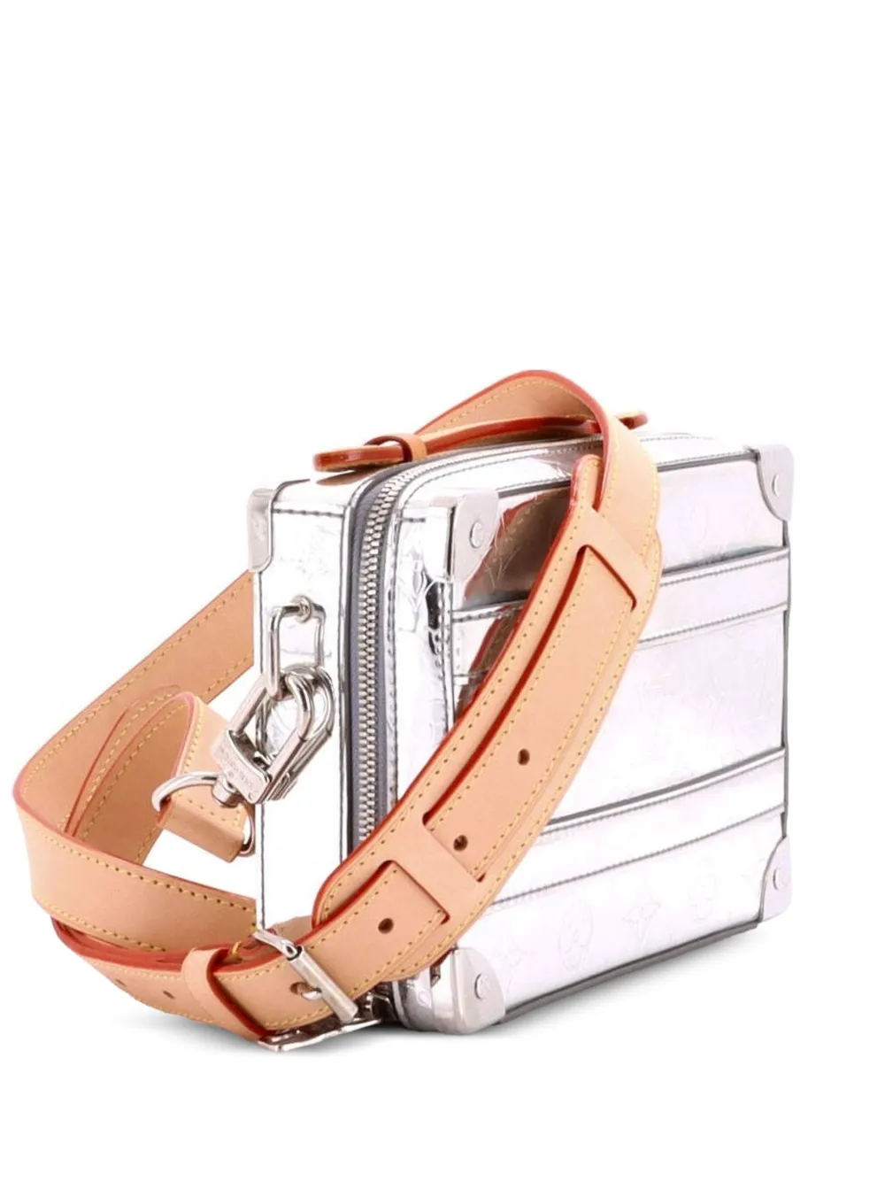 Louis Vuitton Pre-Owned Handle Soft Trunk Bag Monogram Mirror Coated Canvas satchel - Silver