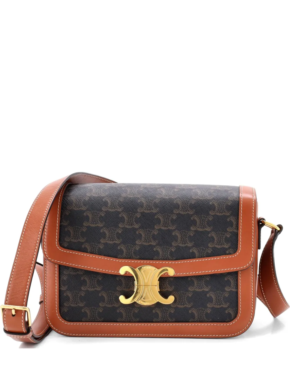 Celine Pre-Owned Triomphe Triomphe Coated Canvas Medium shoulder bag - Brown