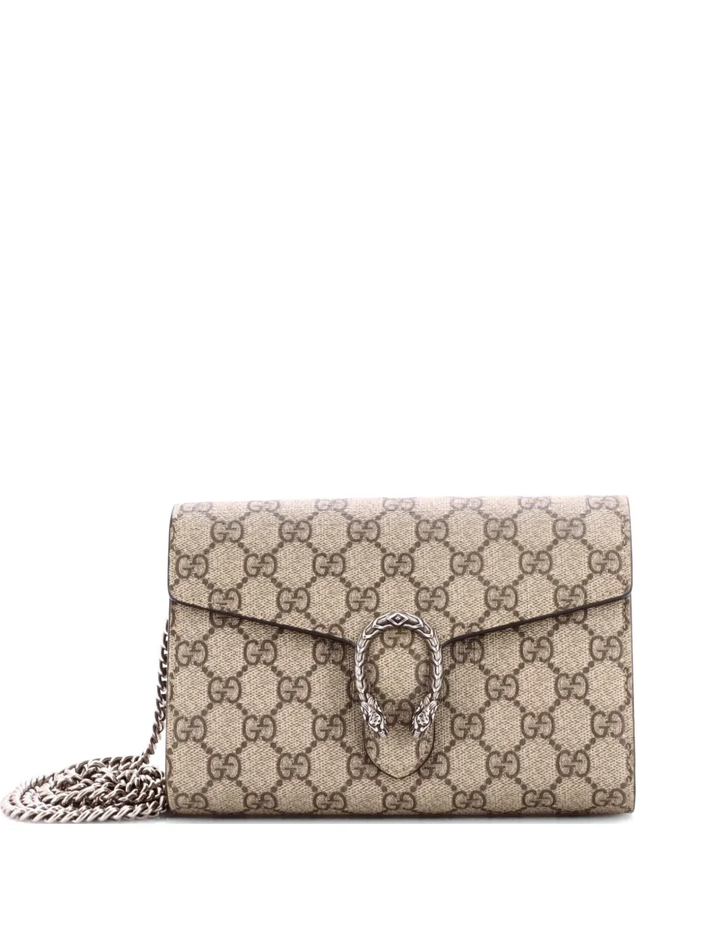 Gucci Pre-Owned Dionysus Chain Wallet GG Coated Canvas Small crossbody bag - Marrone