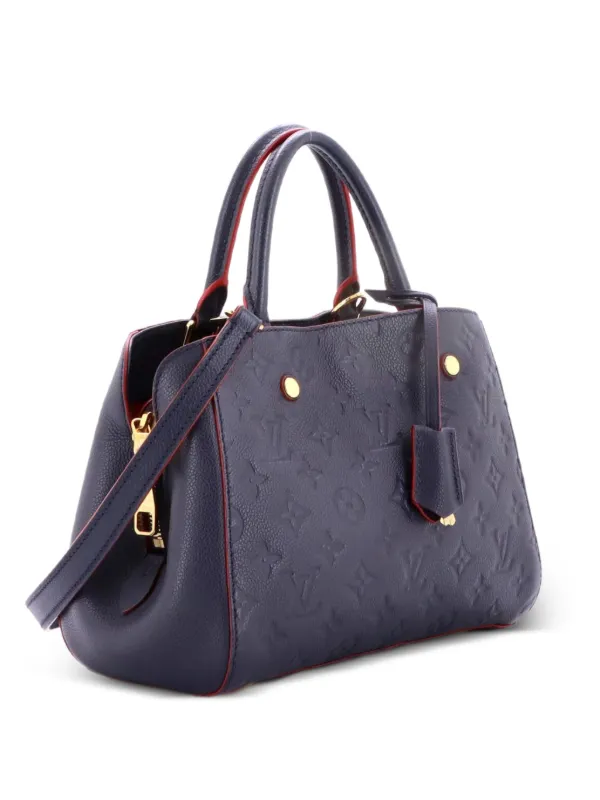Louis Vuitton Pre-owned Montaigne Handbag Monogram Empreinte Leather BB Satchel in Blue